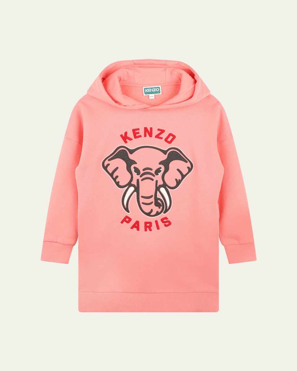 Girl's Logo-Print Animal Graphic Fleece Dress, Size 2-5